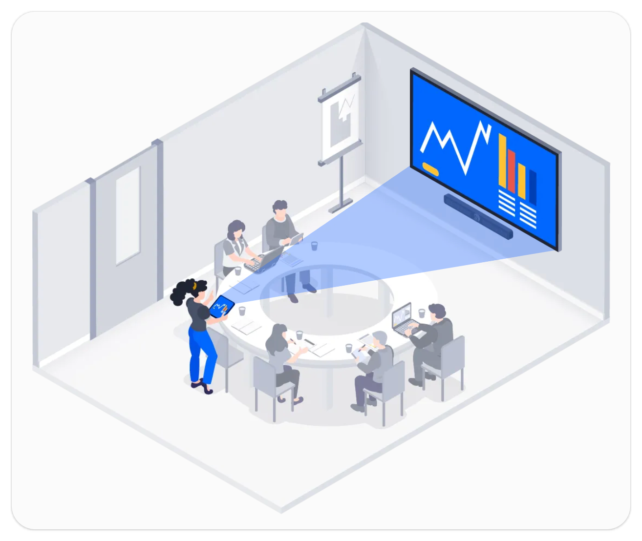 Wireless presentation in conference room